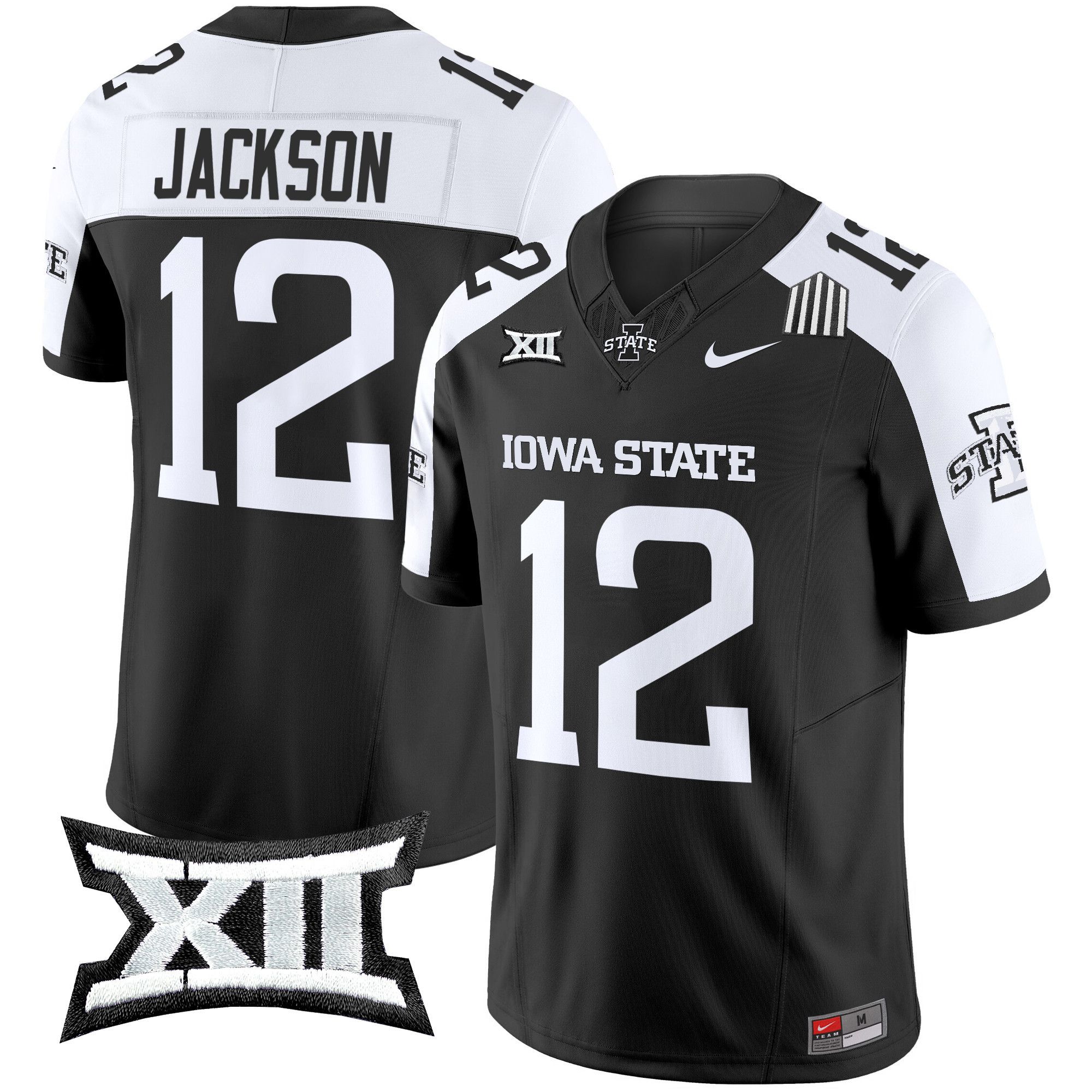 Men Iowa State Cyclones #12 Jackson Black Nike 2024 Vapor Limited NCAA Jersey